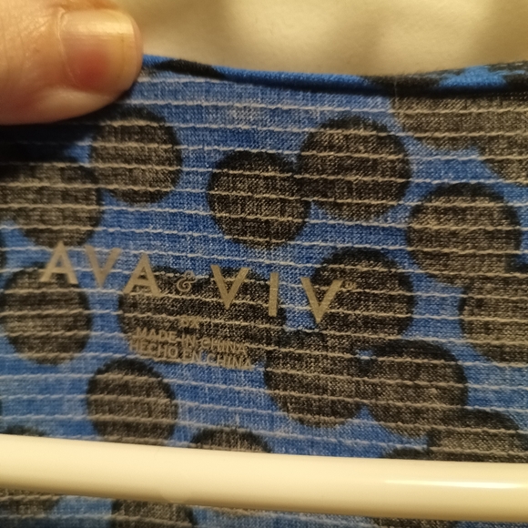 NWOT Ava & Viv Blue Animal Print Faux Wrap Dress 3x - Picture 3 of 3